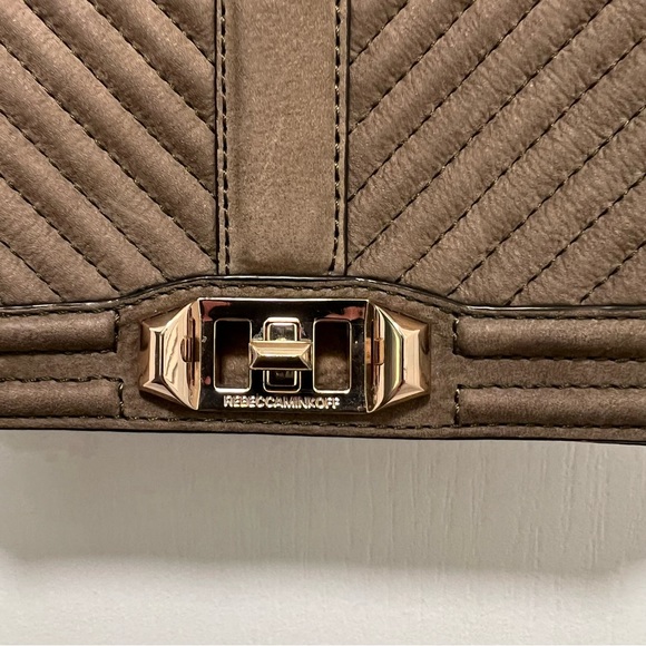 Rebecca Minkoff Small Chevron Nubuck Leather Crossbody Bag (8”L x 2”W x 5.5”H) - Picture 3 of 12